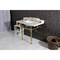 Kingston Brass 36 Carrara Marble Console Sink with Brass Legs, Marble WhiteBrushed Brass LMS3630MBSQ7 - alternate 5